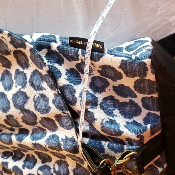Rebekah Scott Designs Blue Leopard Petal Inside Lining‎ Fabric Sz M/L Backpack - Picture 12 of 16